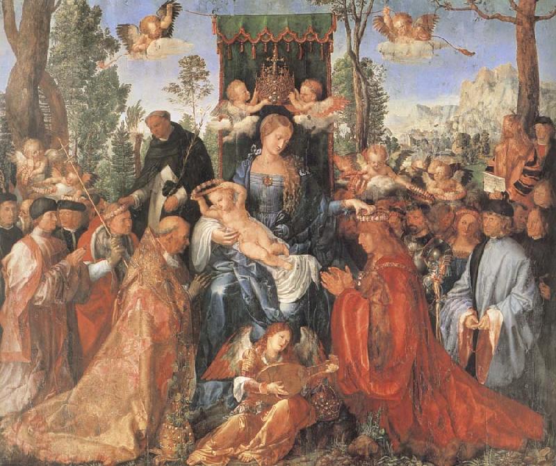 Albrecht Durer The Feast of the rose Garlands the virgen,the Infant Christ and St.Dominic distribut rose garlands France oil painting art